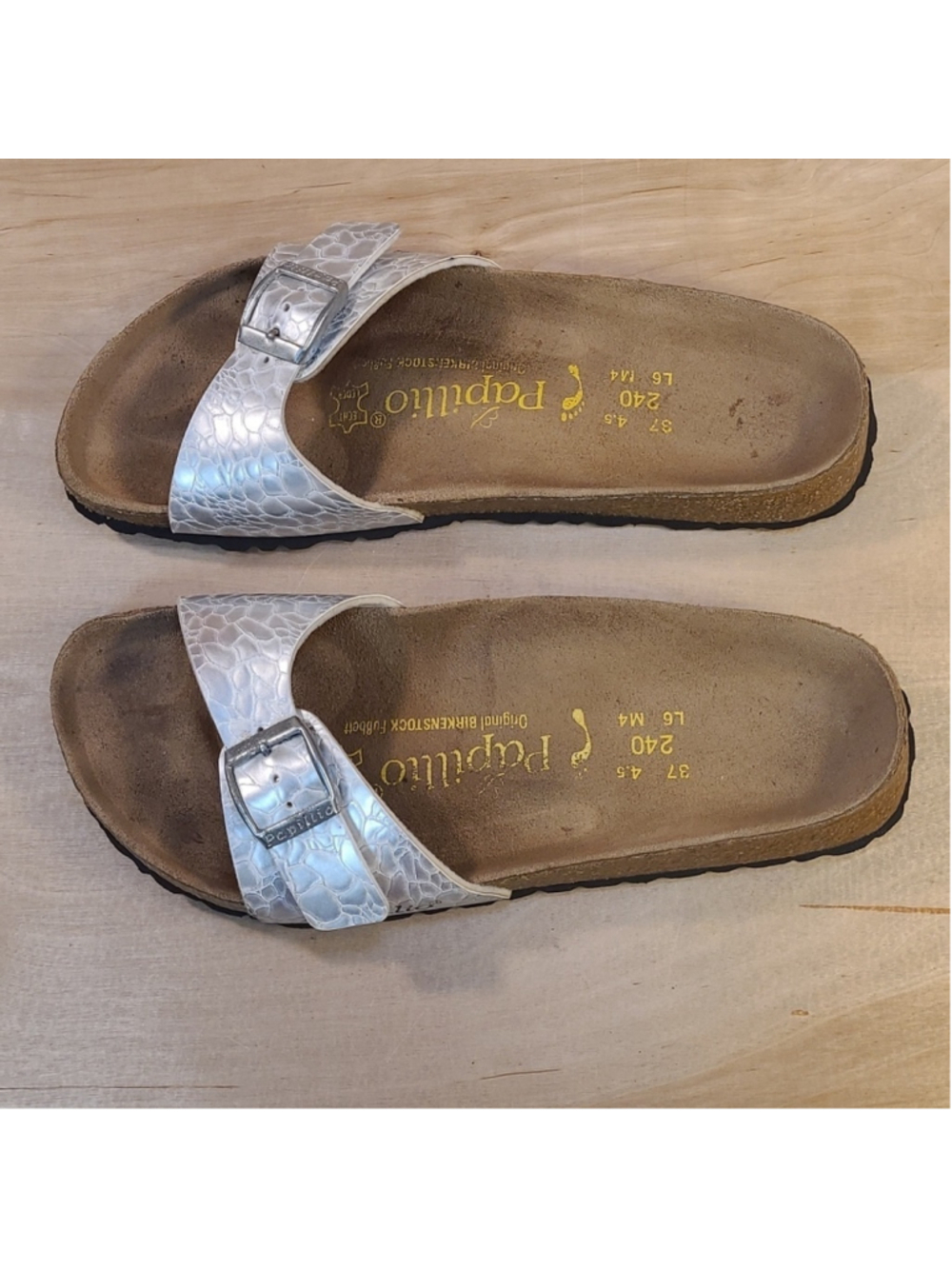Birkenstock Papillio Madrid Silver Leather Women's Fashion Sandals - Picture 9 of 13
